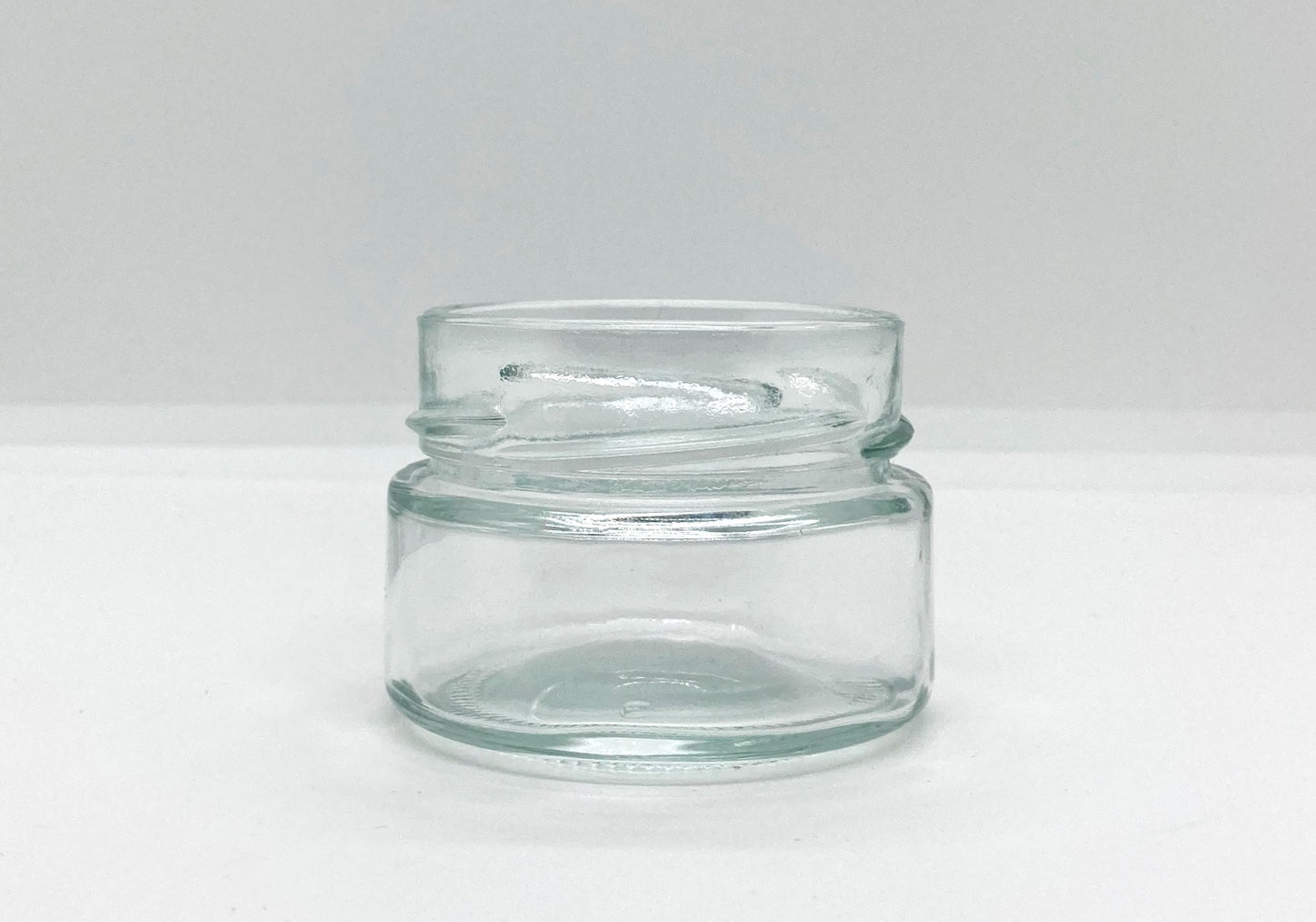 110mL. "Ergo" Clear Round Straight Cut Glass Jar and Deep Lid (Net Fill Capacity: 60mL.+/-)