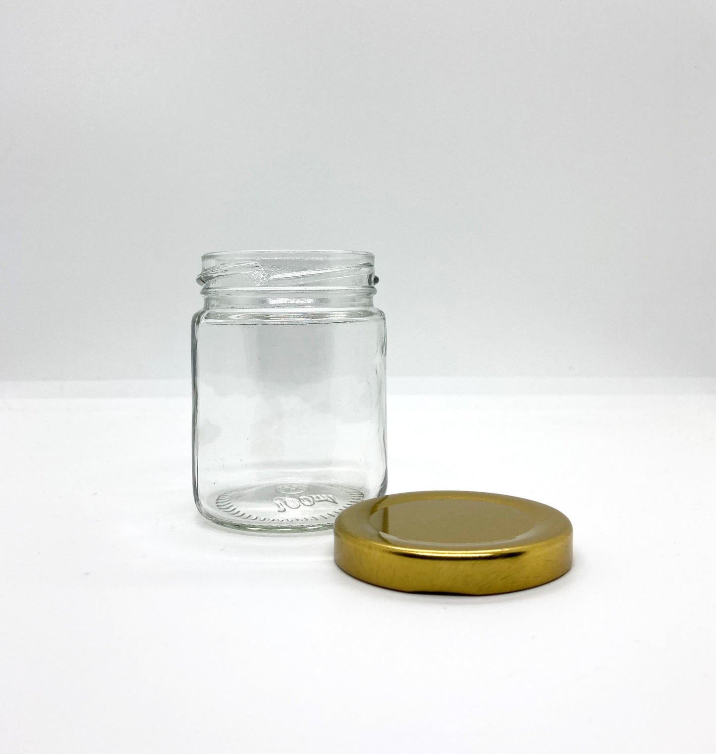 120mL. Clear Round Straight Cut Glass Jar and Lid (Net Fill Capacity: 100mL.+/-)