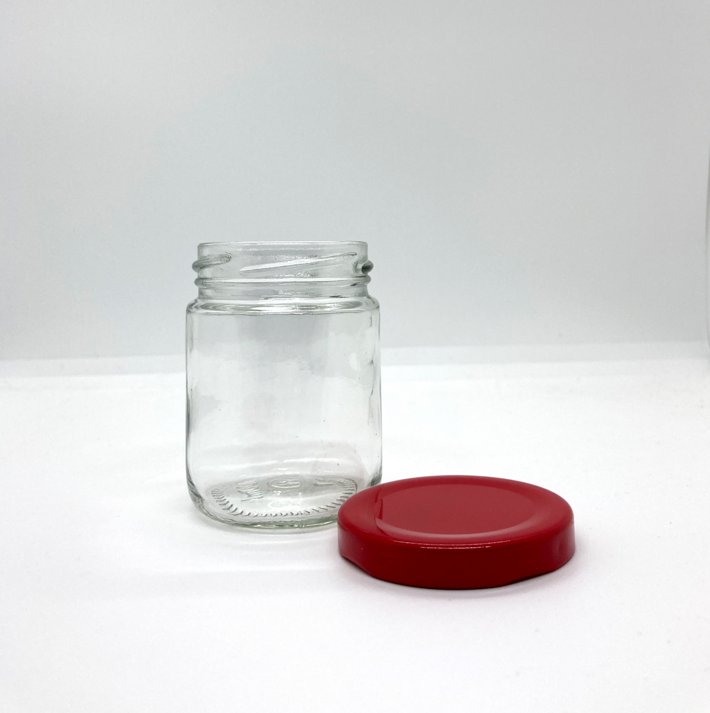 120mL. Clear Round Straight Cut Glass Jar and Lid (Net Fill Capacity: 100mL.+/-)