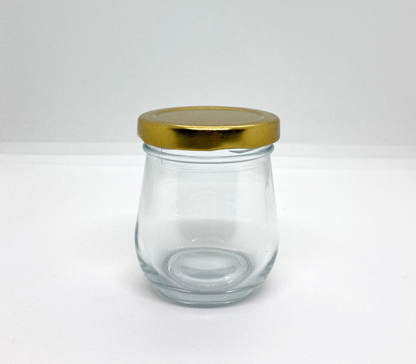 120mL. Clear Pudding Glass Jar and Lid (Net Fill Capacity: 100mL.+/-)