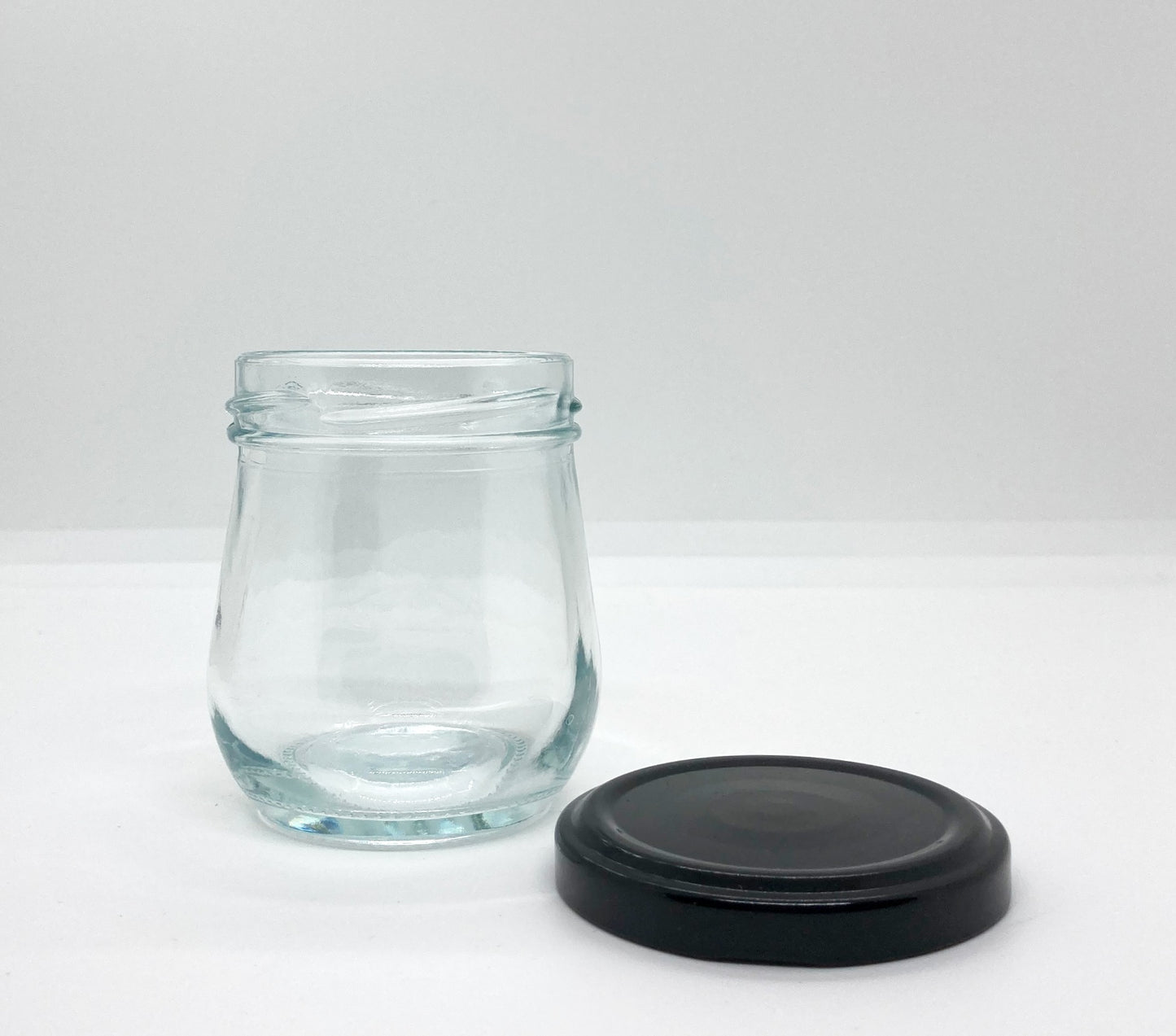 120mL. Clear Pudding Glass Jar and Lid (Net Fill Capacity: 100mL.+/-)