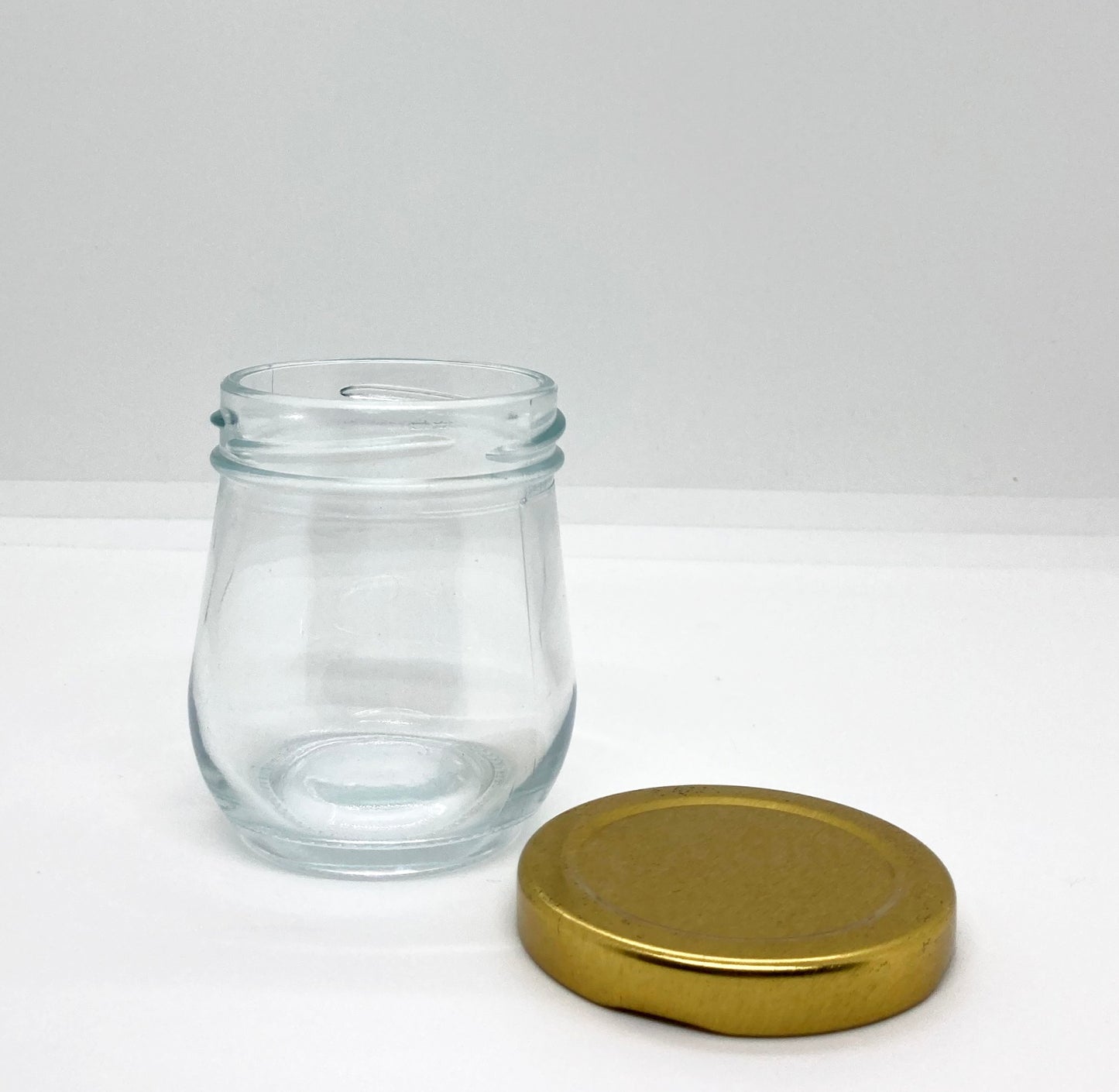 120mL. Clear Pudding Glass Jar and Lid (Net Fill Capacity: 100mL.+/-)