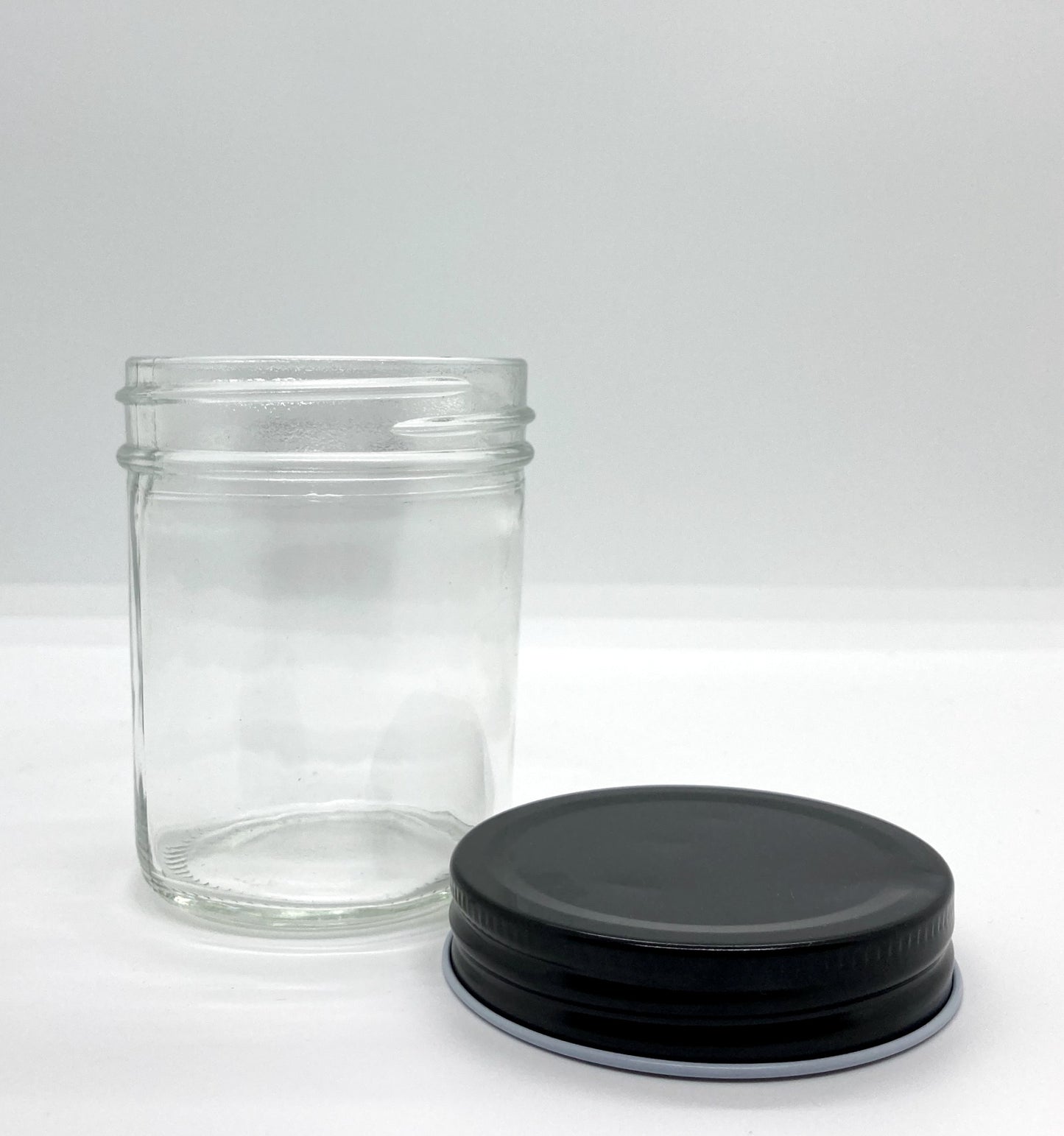 200mL. Clear Wide-Mouth Caviar Glass Jar and Lid (Net Fill Capacity: 150mL.+/-)