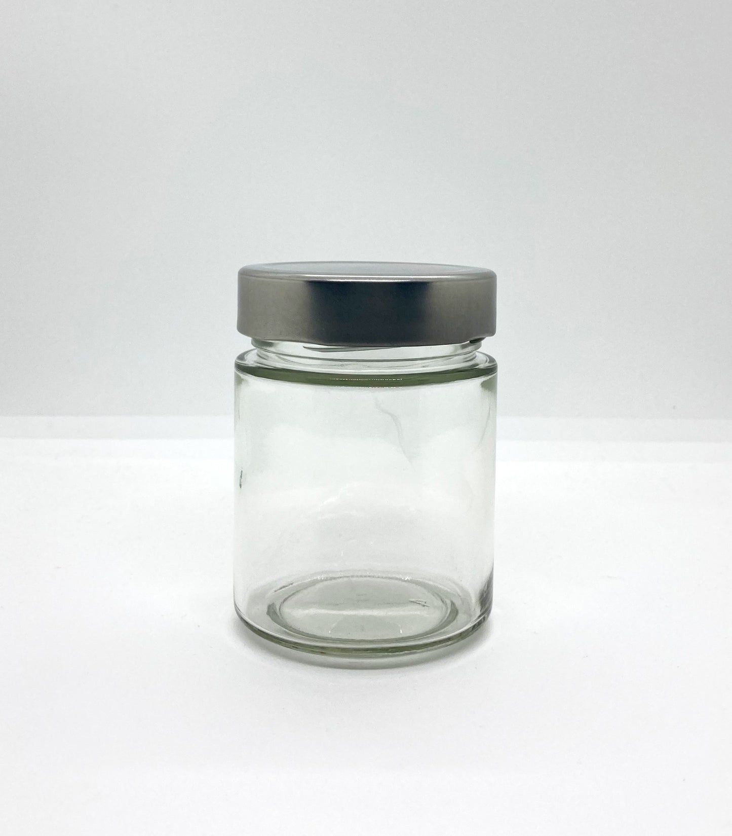 230mL. "Ergo" Clear Round Straight Cut Glass Jar (Tall) and Deep Lid (Net Fill Capacity: 170mL.+/-)