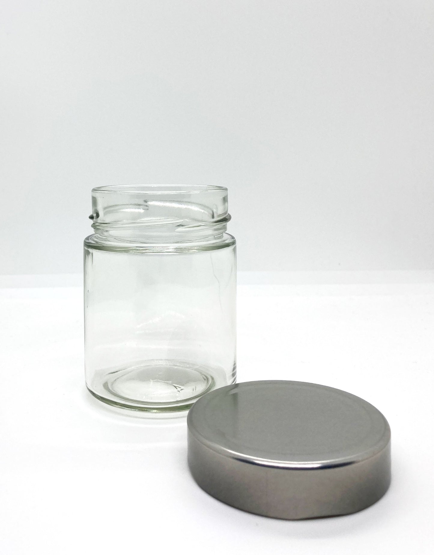 230mL. "Ergo" Clear Round Straight Cut Glass Jar (Tall) and Deep Lid (Net Fill Capacity: 170mL.+/-)