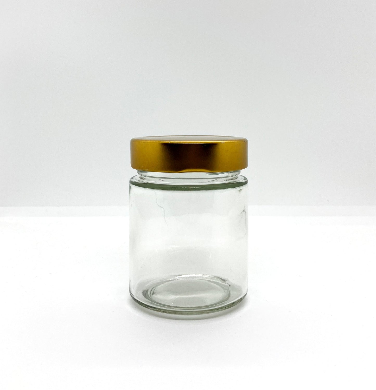 230mL. "Ergo" Clear Round Straight Cut Glass Jar (Tall) and Deep Lid (Net Fill Capacity: 170mL.+/-)