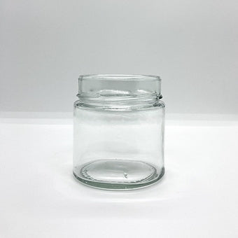 240mL. "Ergo" Clear Round Straight Cut Glass Jar and Deep Lid (Net Fill Capacity: 212mL.+/-)