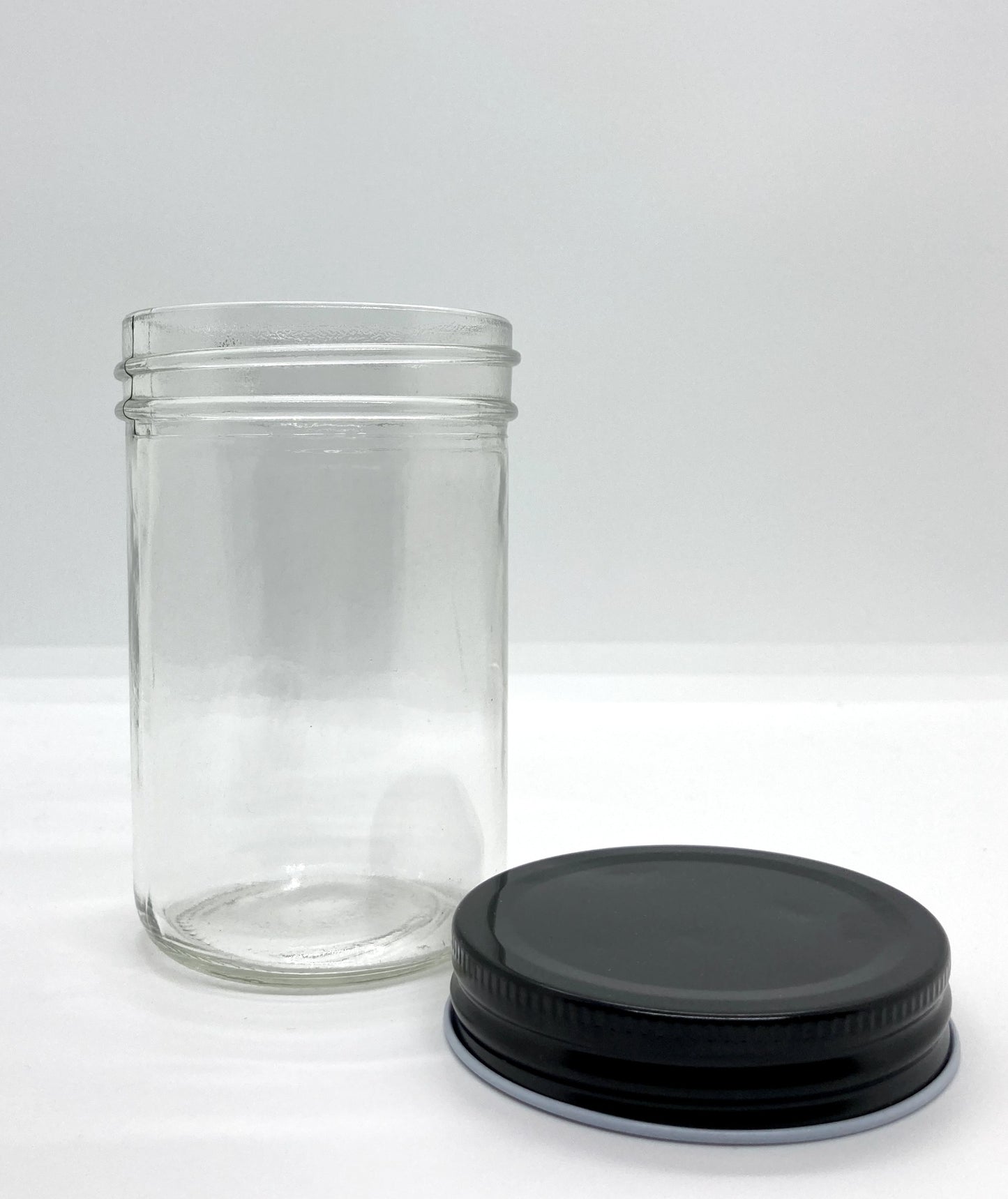 240mL. Clear Wide-Mouth Caviar Glass Jar and Lid (Net Fill Capacity: 180mL.+/-)