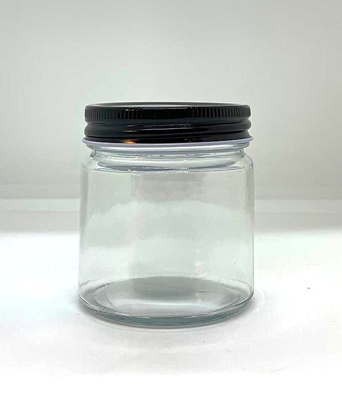 250ml Clear Round Straight Cut Glass Jar C.T. and Lid (Net Fill Capacity: 220mL.+/-)