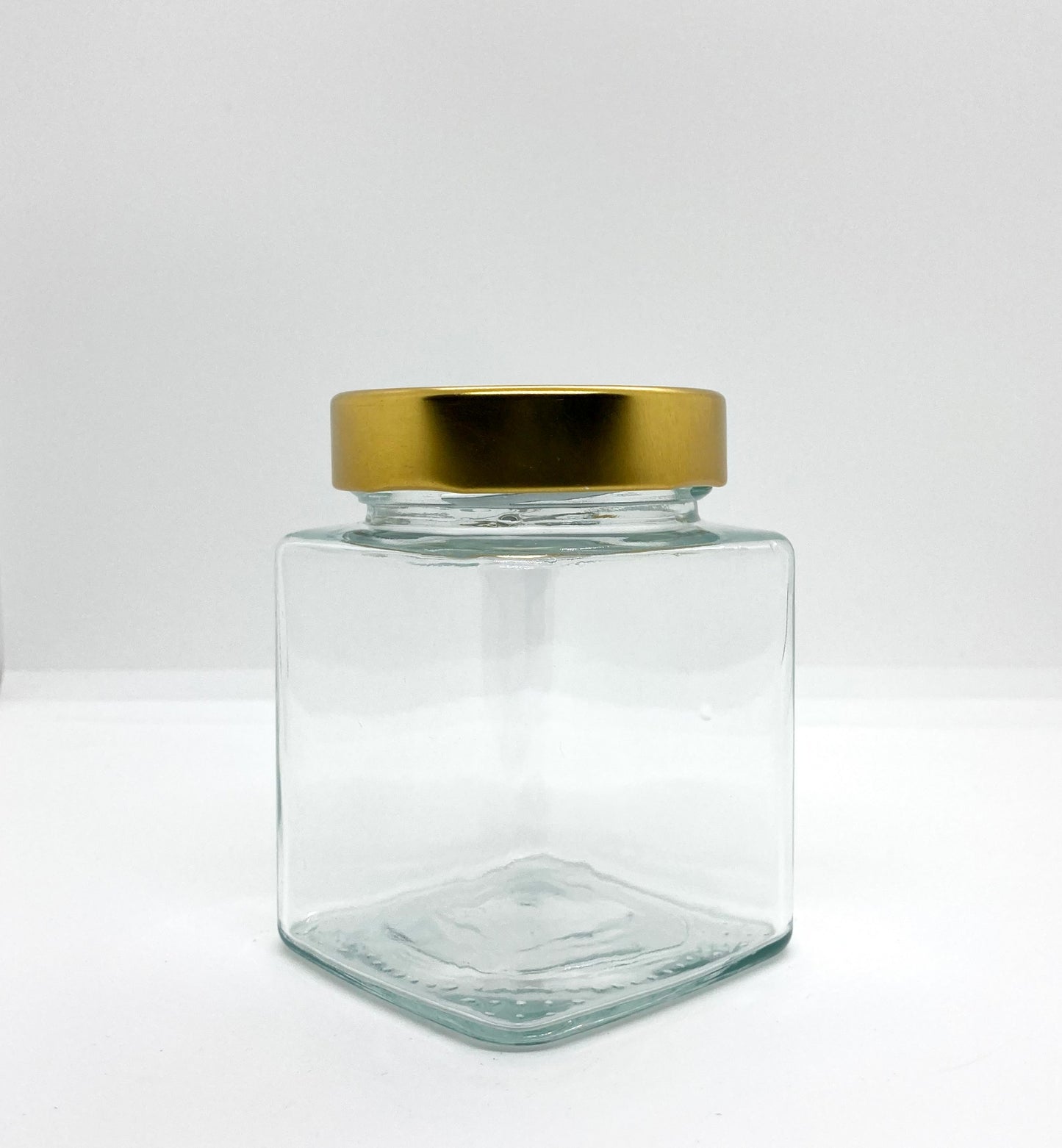 310mL. Clear Square Straight Cut Glass Jar and Deep Lid (Net Fill Capacity: 280mL.+/-)