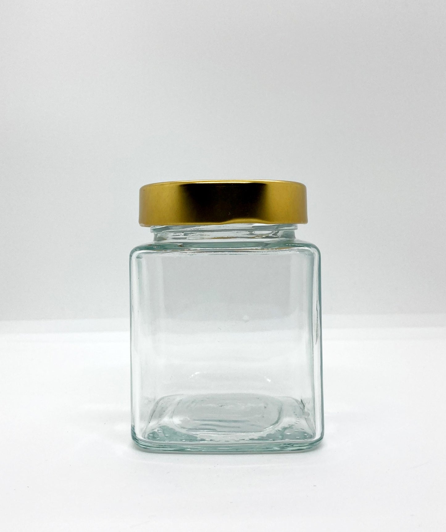 310mL. Clear Square Straight Cut Glass Jar and Deep Lid (Net Fill Capacity: 280mL.+/-)