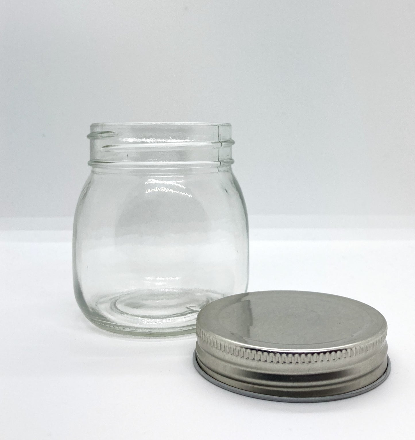 320mL. Mason glass jar (square) and Lid (Net Fill Capacity: 260mL.+/-)