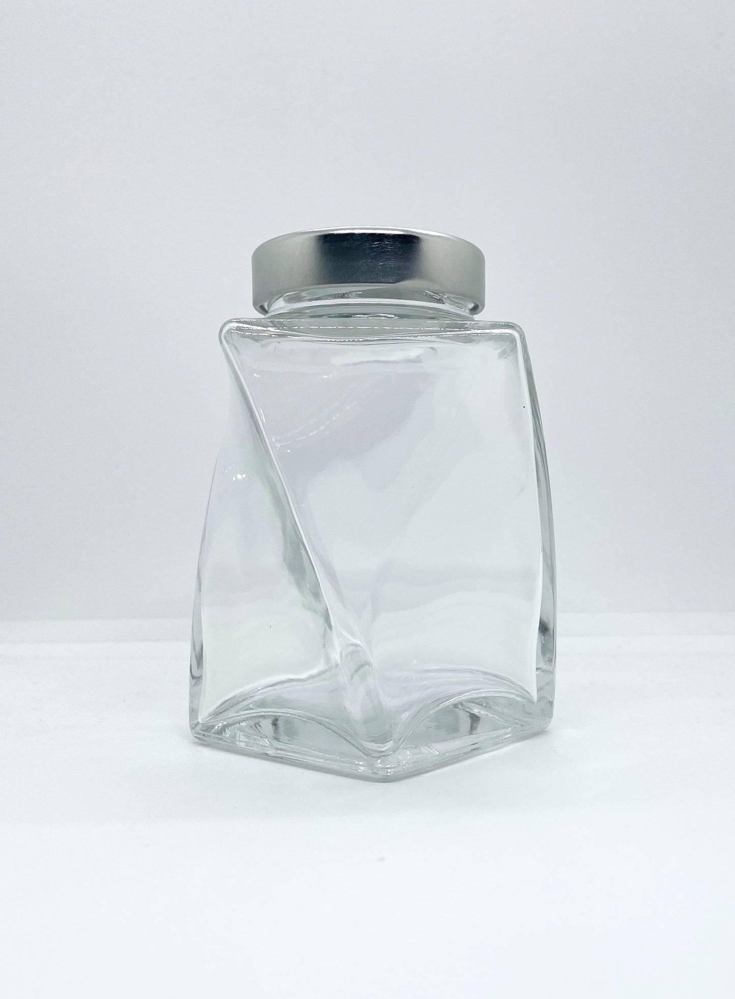 400mL. The Twist Glass Jar and Deep Lid (Net Fill Capacity: 350mL.+/-)