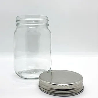 400mL. Mason glass jar (round) (Net Fill Capacity: 340mL.+/-)