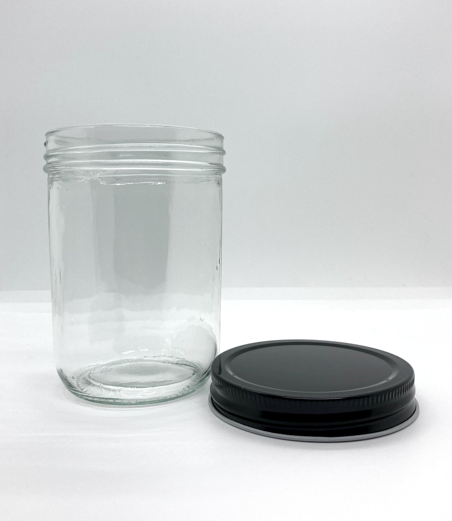 460mL. Clear (plain) Wide-Mouth Caviar Glass Jar and Lid (Net Fill Capacity: 380mL.+/-)