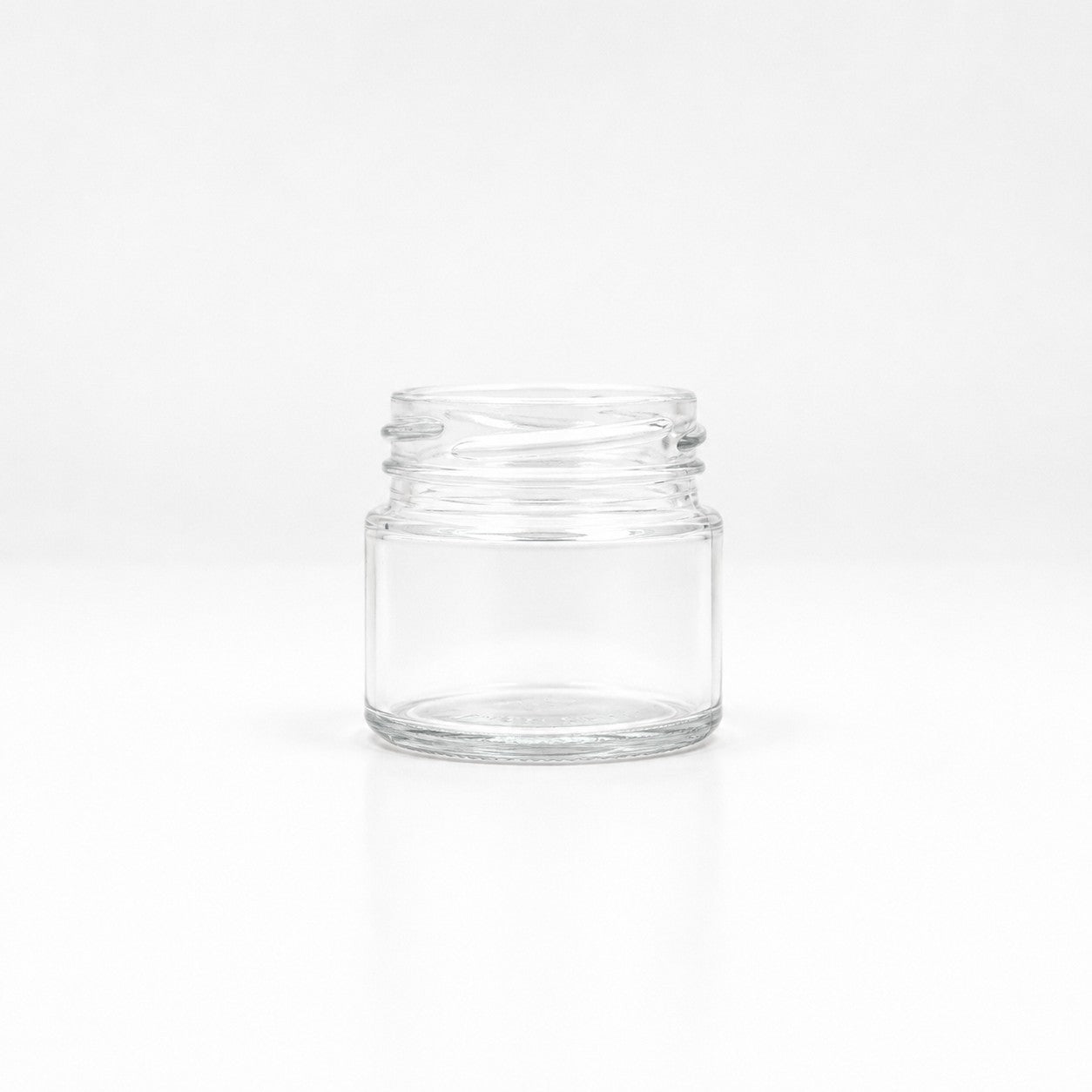 60mL. Clear Round Straight Cut Glass Jar and Lid (Net Fill Capacity: 50mL.+/-)