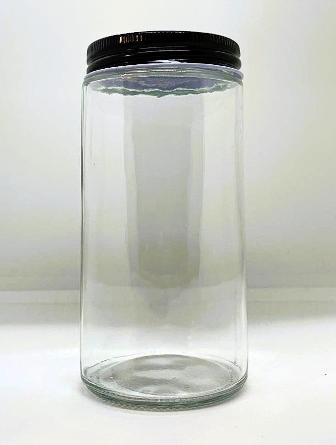 500ml Clear Round Straight Cut Glass Jar C.T. and Lid (Net Fill Capacity: 470mL.+/-)