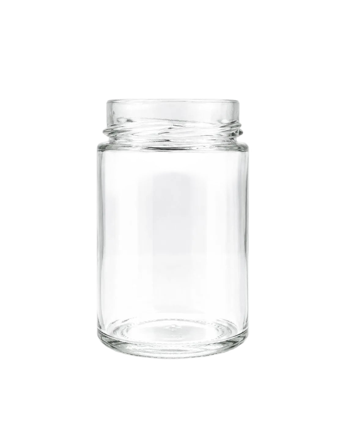 260mL. "Ergo" Clear Round Straight Cut Glass Jar