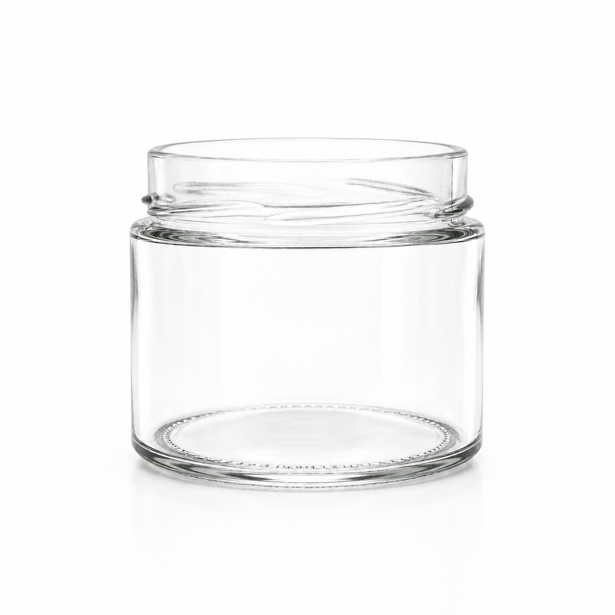 350mL. "Ergo" Clear Round Straight Cut Glass Jar