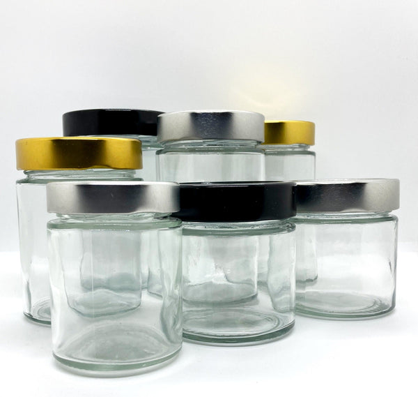 "Ergo" Round glass jars with deep lid