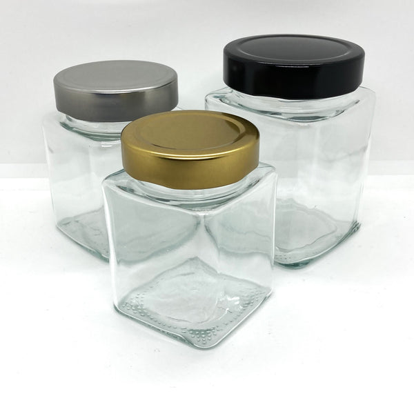 Square Glass Jars with deep lid