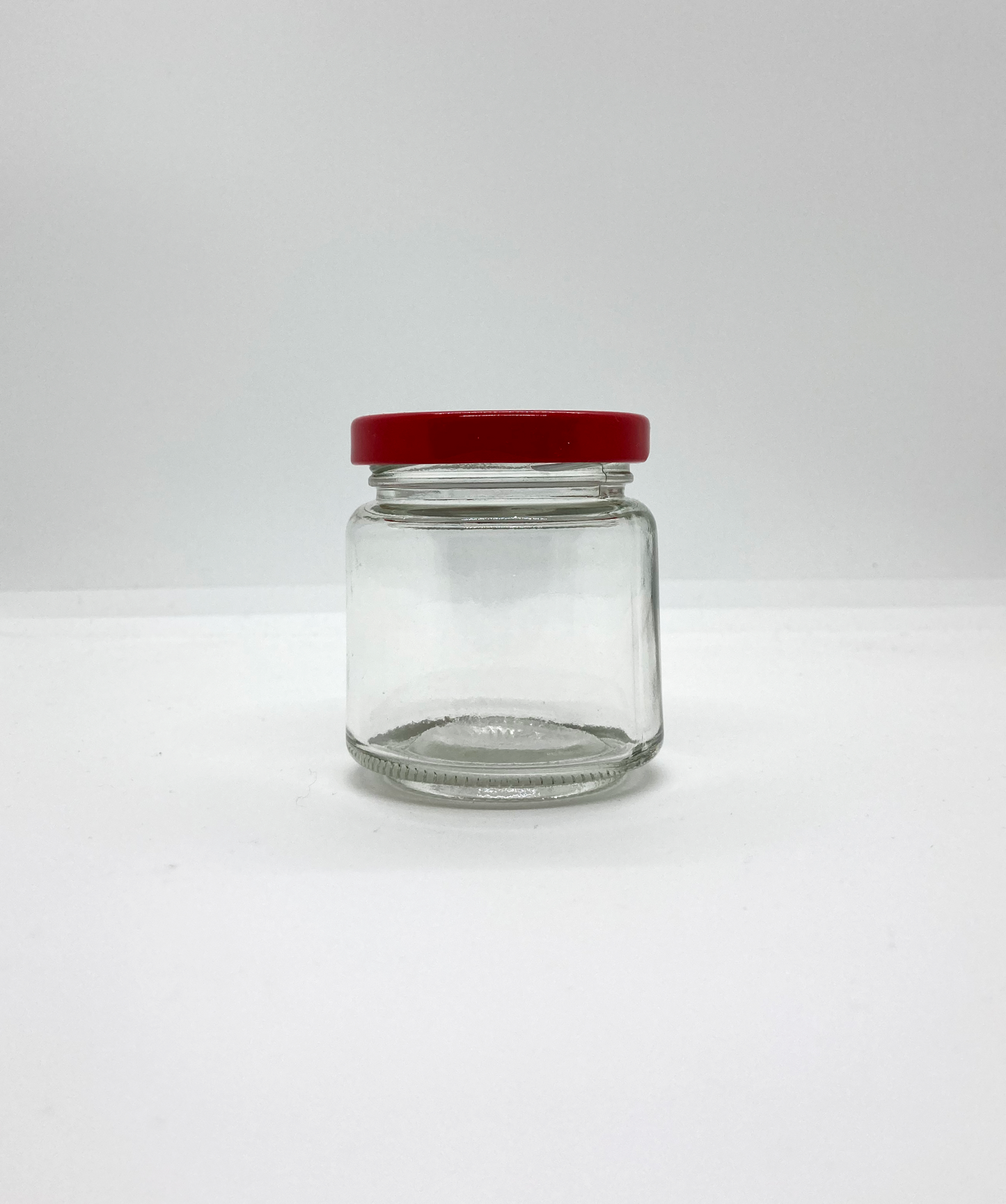 100mL. Clear Round Straight Cut Glass Jar and Lid (Net Fill Capacity: 70mL.+/-)