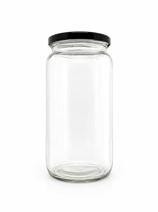 1010 mL Straight Cut Glass Jar | Lid Included