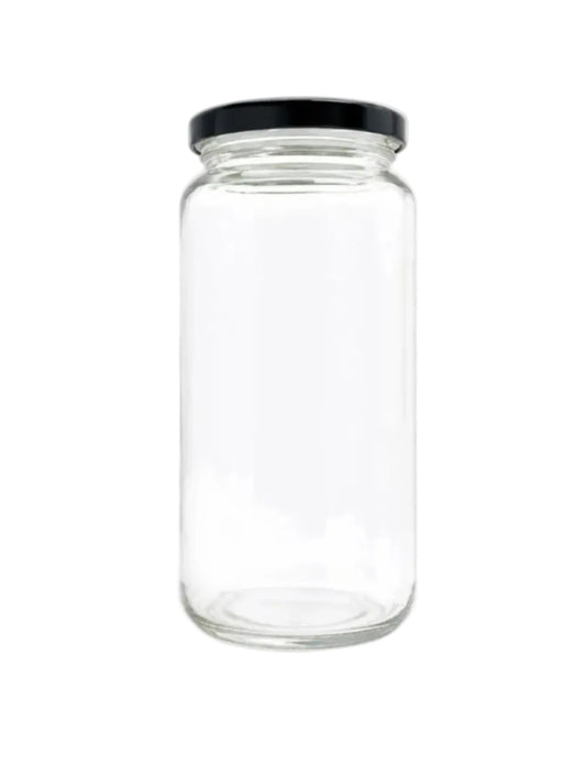 1030 mL Straight Cut Glass Jar | Lid Included