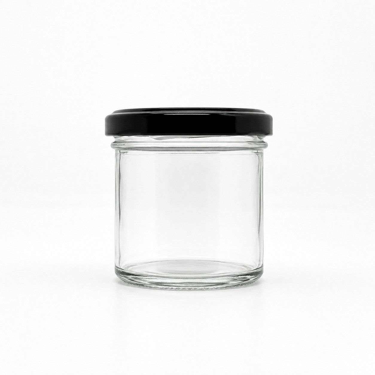 110mL. Clear Round Straight Cut Glass Jar/Thin lid (Net Fill Capacity: 85mL.+/-)