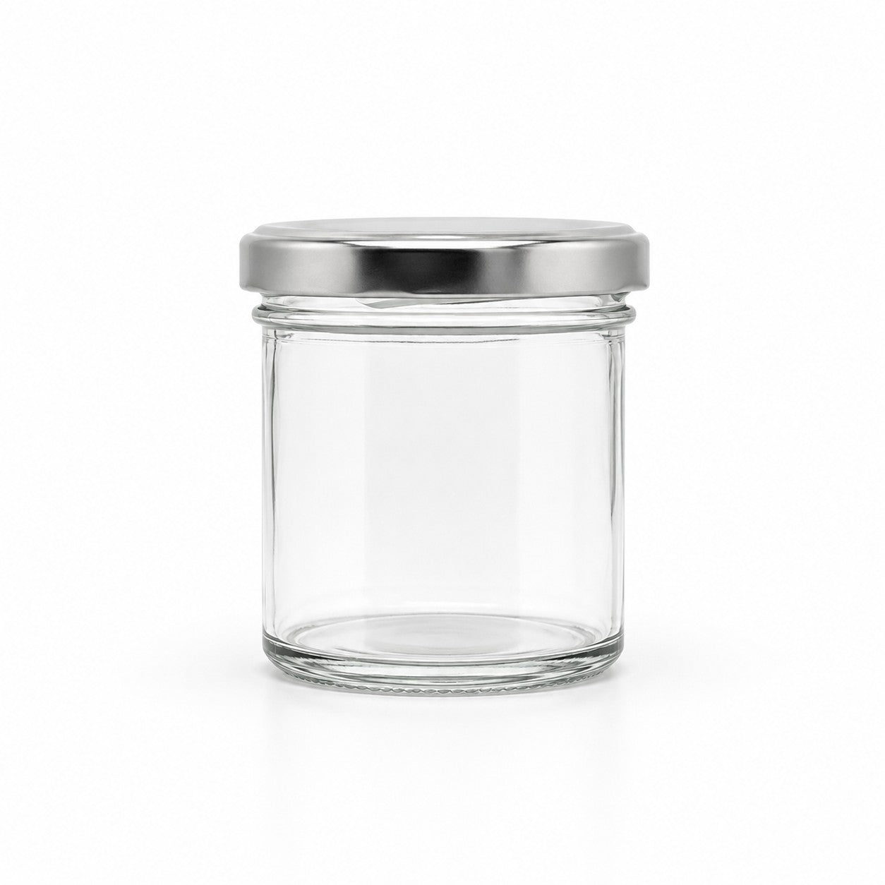 110mL. Clear Round Straight Cut Glass Jar/Thin lid (Net Fill Capacity: 85mL.+/-)