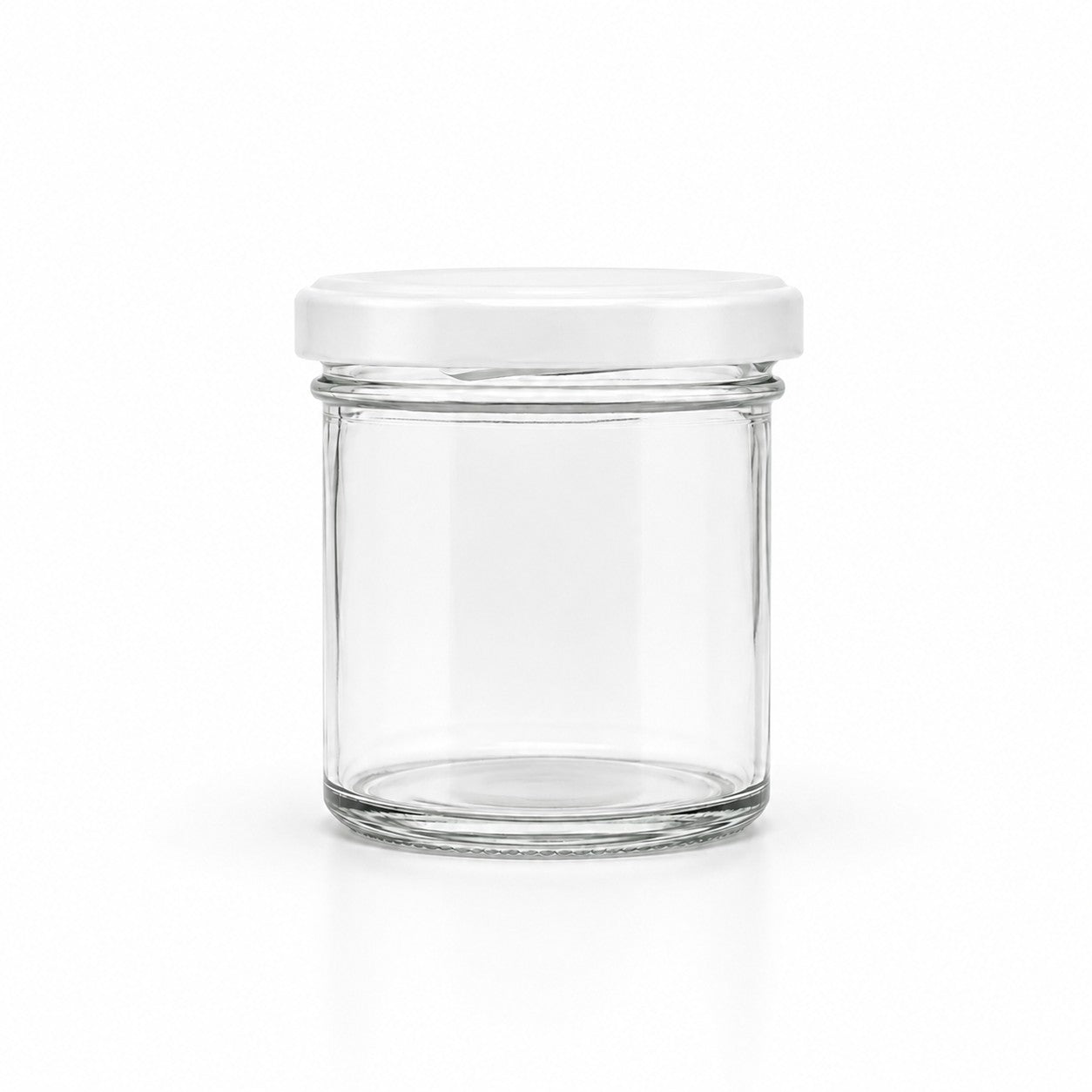 110mL. Clear Round Straight Cut Glass Jar/Thin lid (Net Fill Capacity: 85mL.+/-)