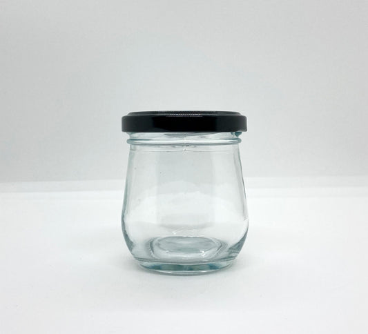120mL. Clear Pudding Glass Jar and Lid (Net Fill Capacity: 100mL.+/-)