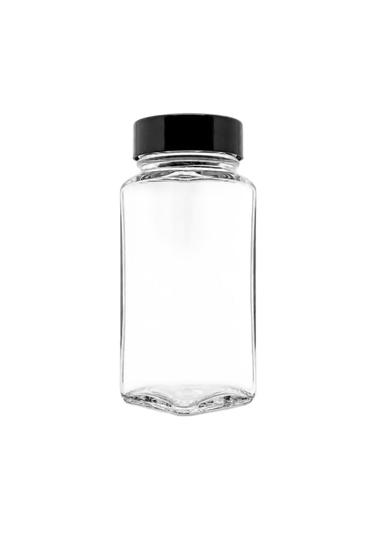 130mL Clear Glass Square Spice Jar and Cap