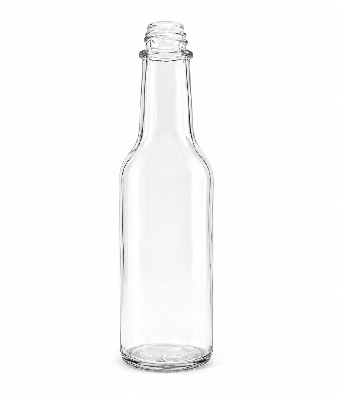 150mL. (Woozy Bottle) Clear Round Glass Bottle with Black Cap