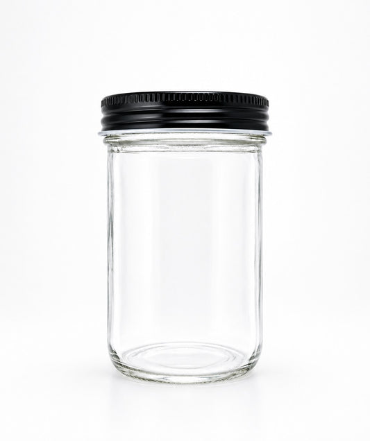 270mL. Clear Wide-Mouth Caviar Glass Jar | Lid included | Case of 12