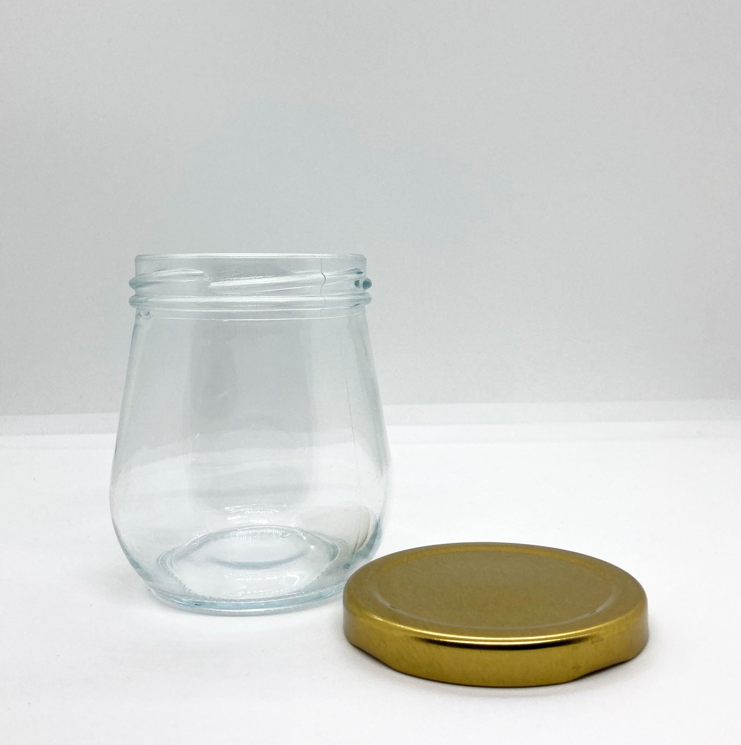 240mL. Clear Pudding Glass Jar and Lid (Net Fill Capacity: 210mL.+/-)