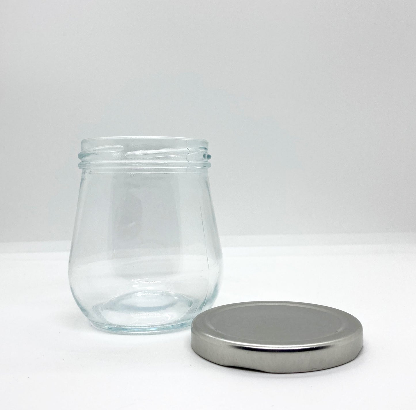 240mL. Clear Pudding Glass Jar and Lid (Net Fill Capacity: 210mL.+/-)