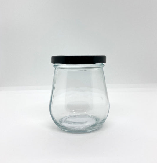 240mL. Clear Pudding Glass Jar and Lid (Net Fill Capacity: 210mL.+/-)