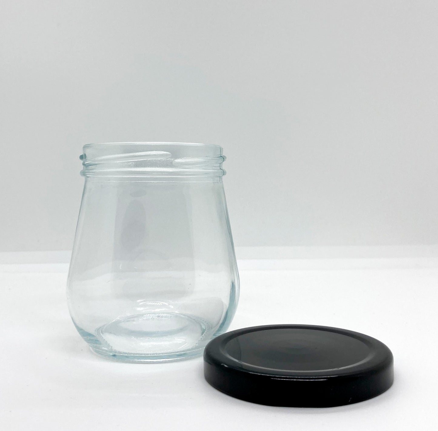 240mL. Clear Pudding Glass Jar and Lid (Net Fill Capacity: 210mL.+/-)