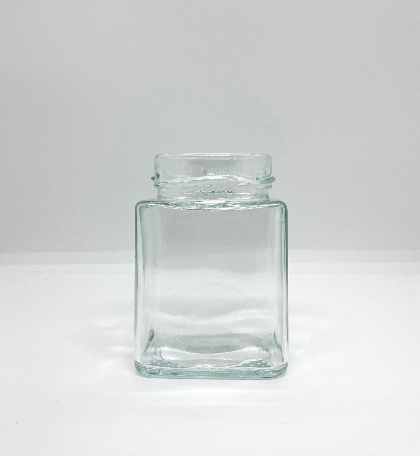 240mL. Clear Square Straight Cut Glass Jar and Deep Lid (Net Fill Capacity: 210mL.+/-)