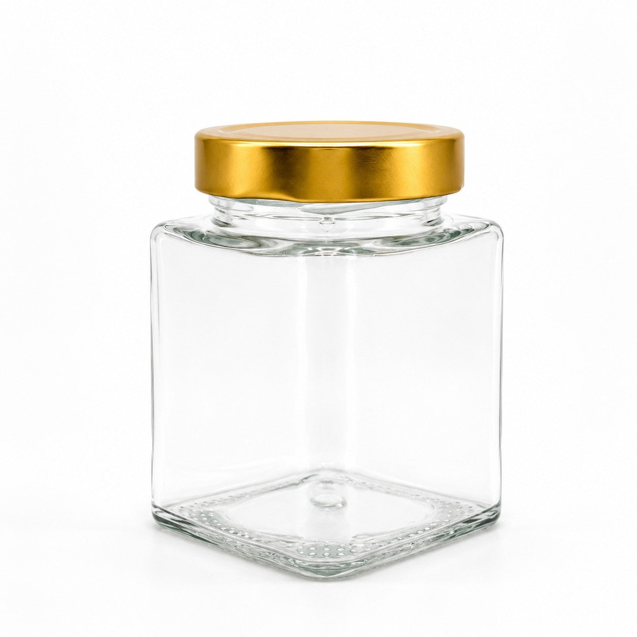 240mL. Clear Square Straight Cut Glass Jar