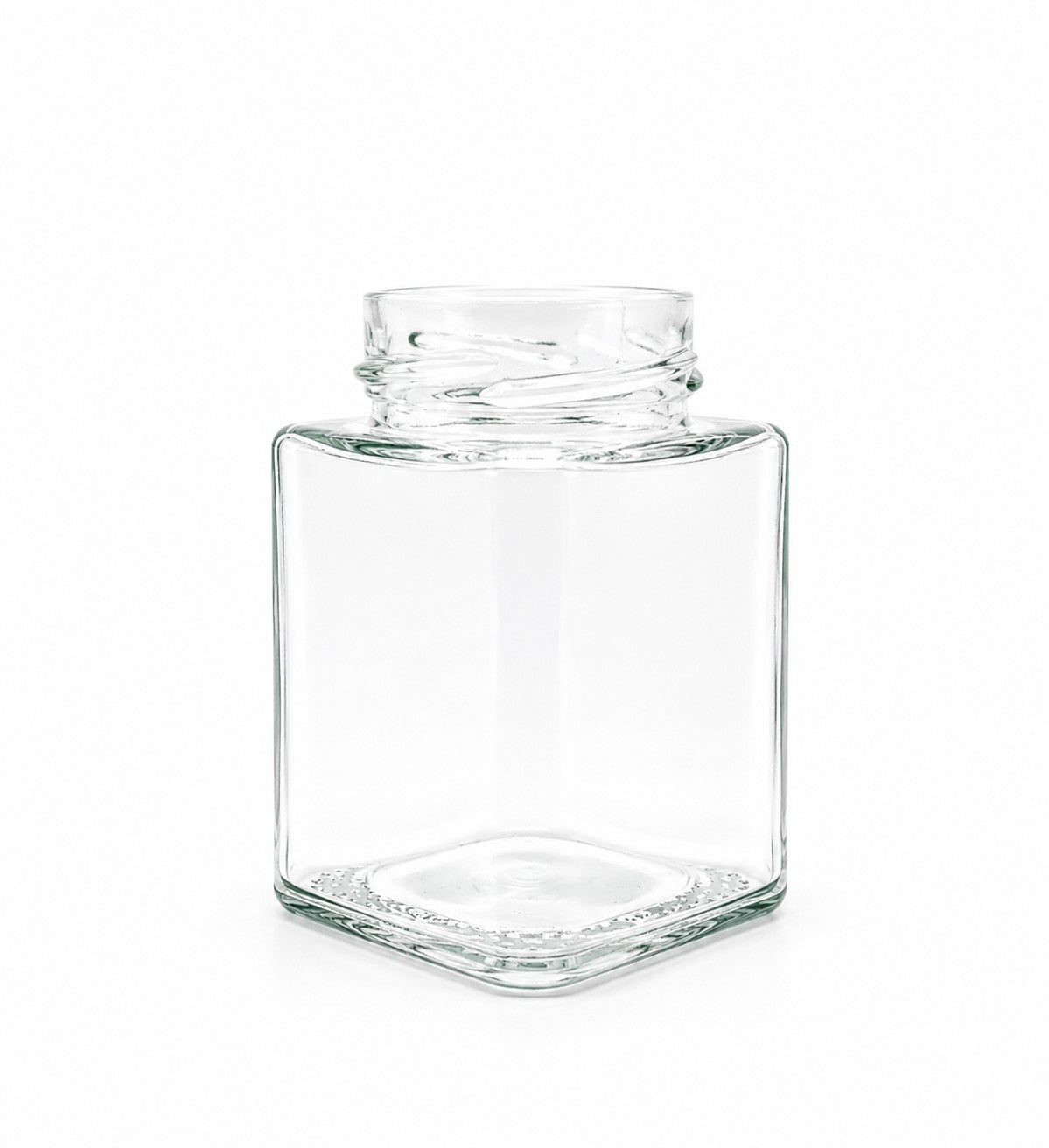240mL. Clear Square Straight Cut Glass Jar