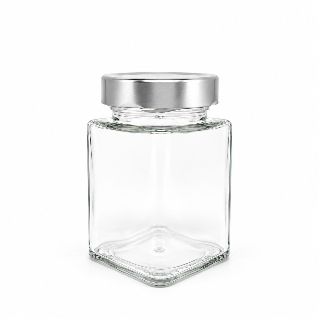 240mL. Clear Square Straight Cut Glass Jar