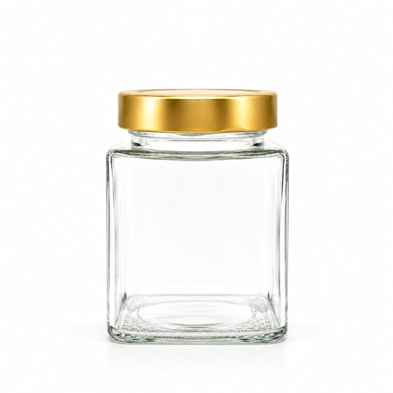 240mL. Clear Square Straight Cut Glass Jar