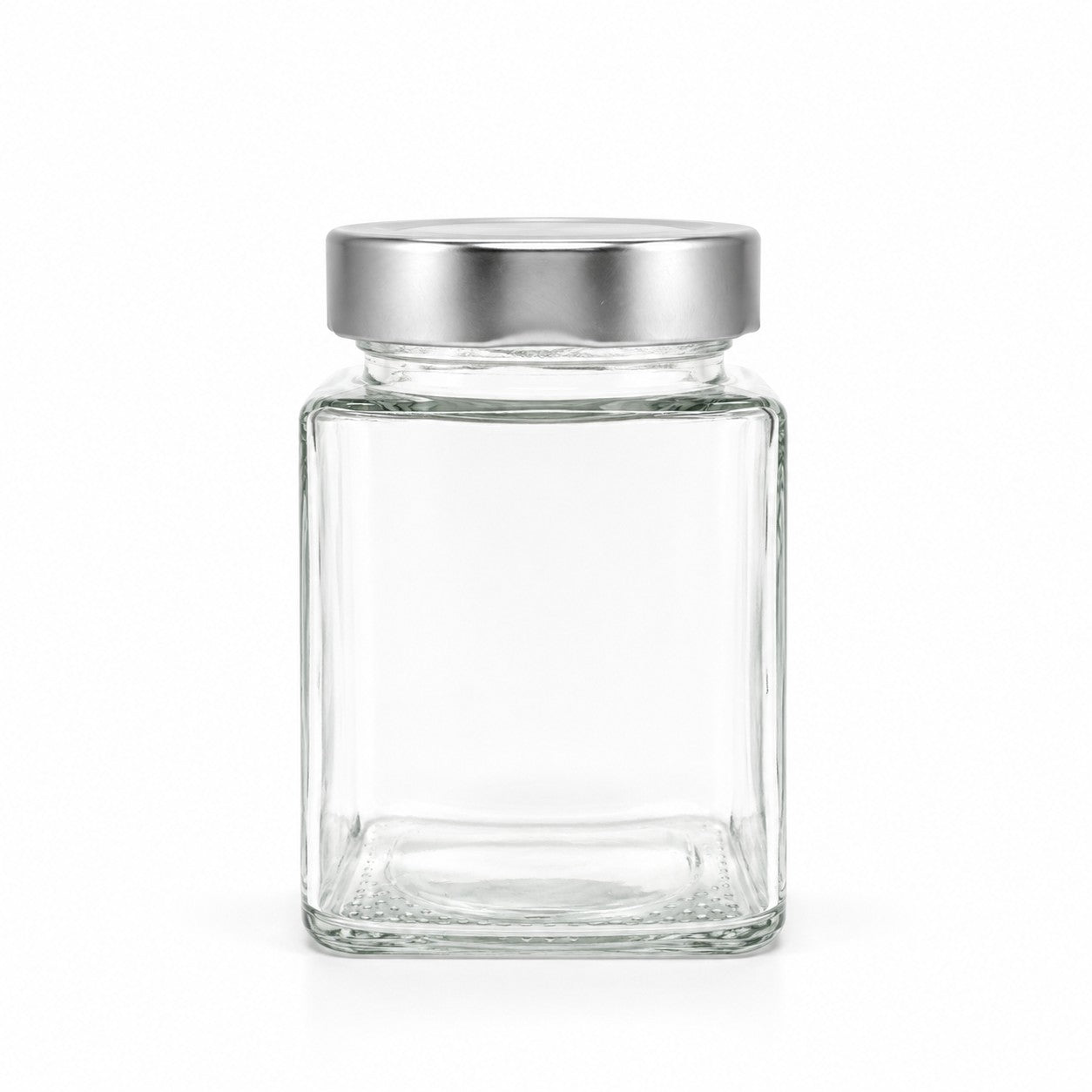 240mL. Clear Square Straight Cut Glass Jar