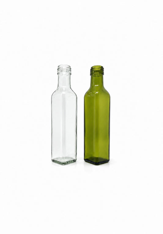 250mL. Square Glass Bottle and Cap