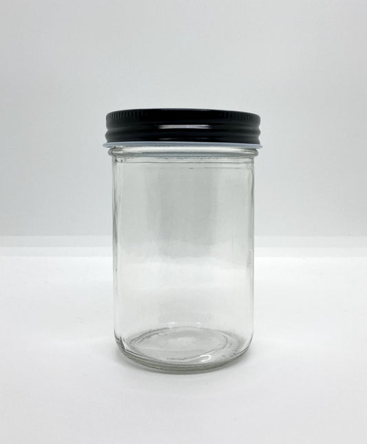 240mL. Clear Wide-Mouth Caviar Glass Jar and Lid (Net Fill Capacity: 180mL.+/-)