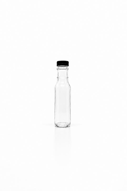 250ml Clear Glass Ring Neck Sauce Bottle and Cap