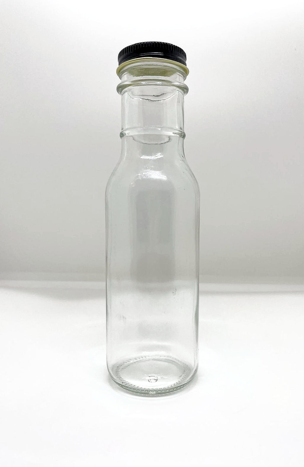 250ml Clear Glass Ring Neck Sauce Bottle and Cap