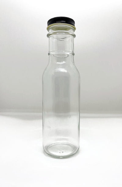 250ml Clear Glass Ring Neck Sauce Bottle and Cap
